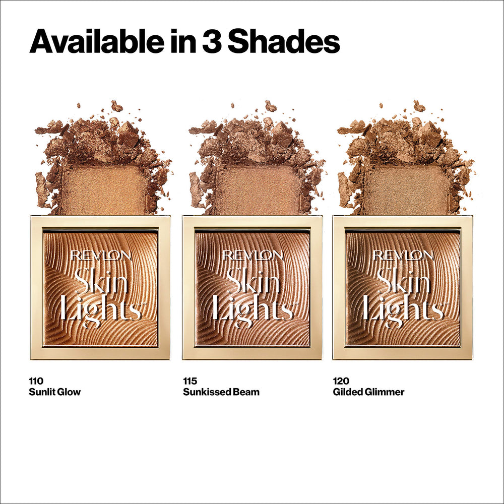 Revlon Skinlights Bronzer buildable shimmer application demonstrates layering.