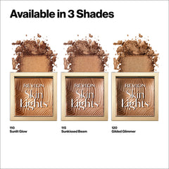 Revlon Skinlights Bronzer buildable shimmer application demonstrates layering.