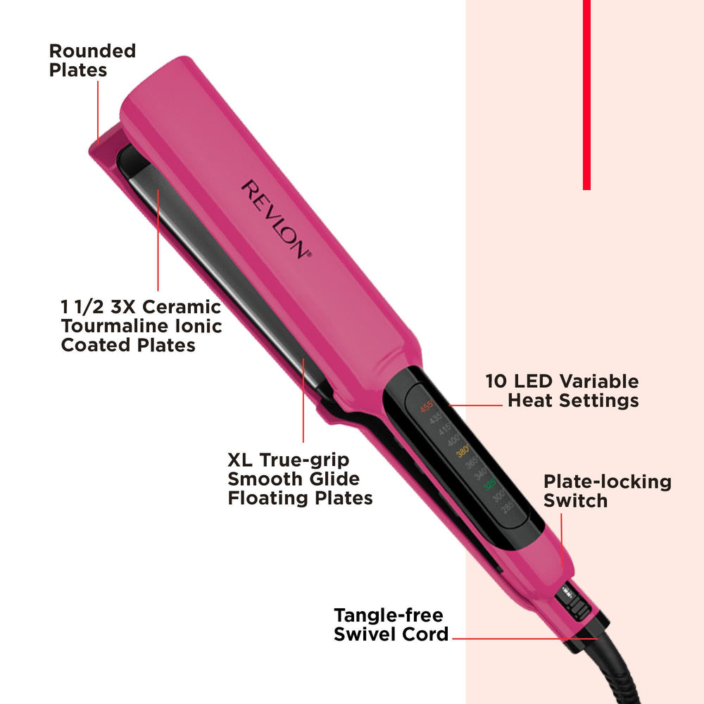 REVLON Smooth Brilliance heat settings display shows precise control for all hair types.