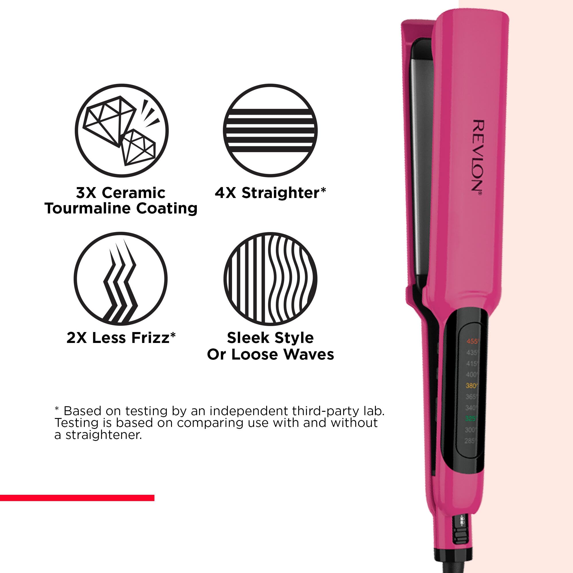 REVLON Smooth Brilliance rounded plates in action for sleek styles and loose waves.