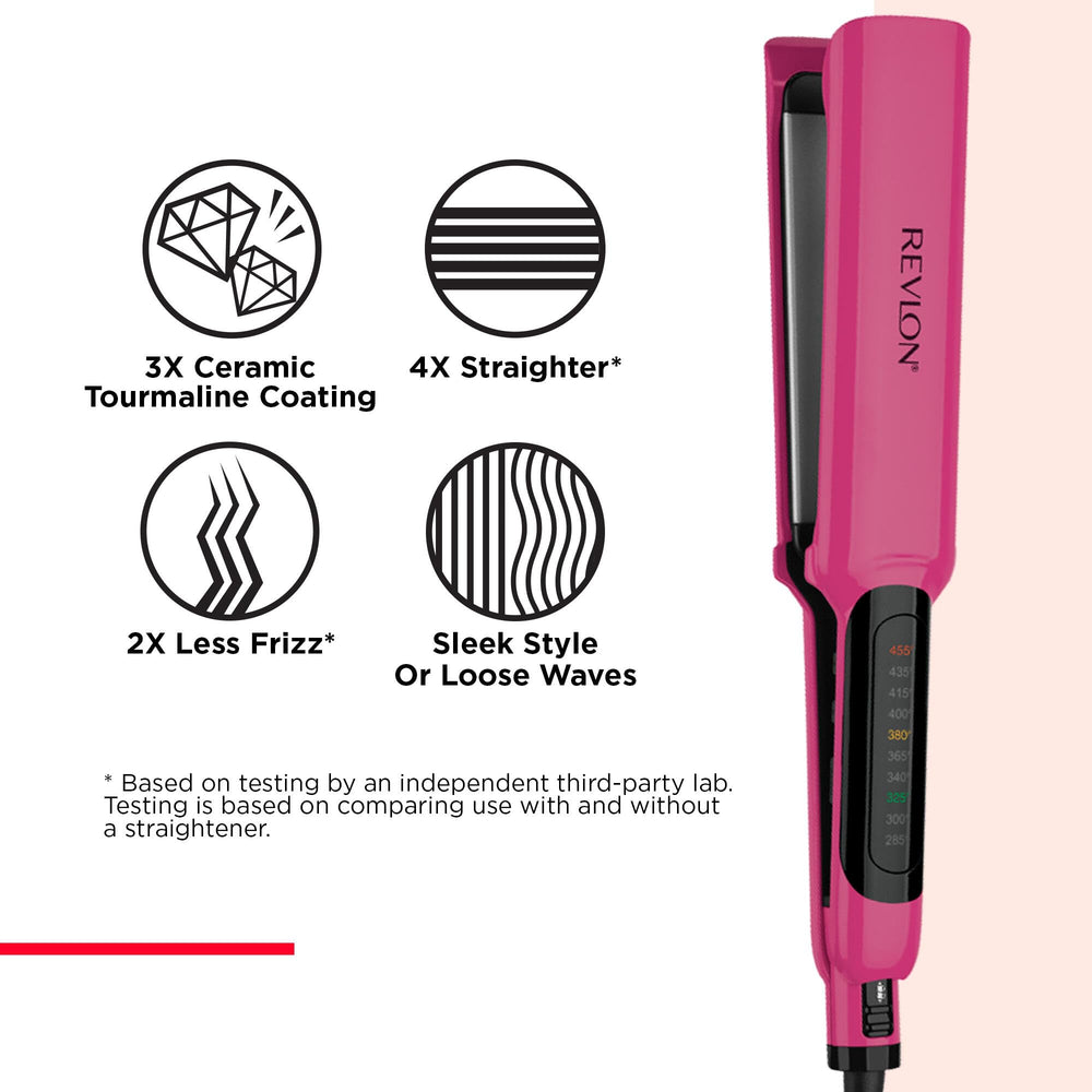 REVLON Smooth Brilliance rounded plates in action for sleek styles and loose waves.