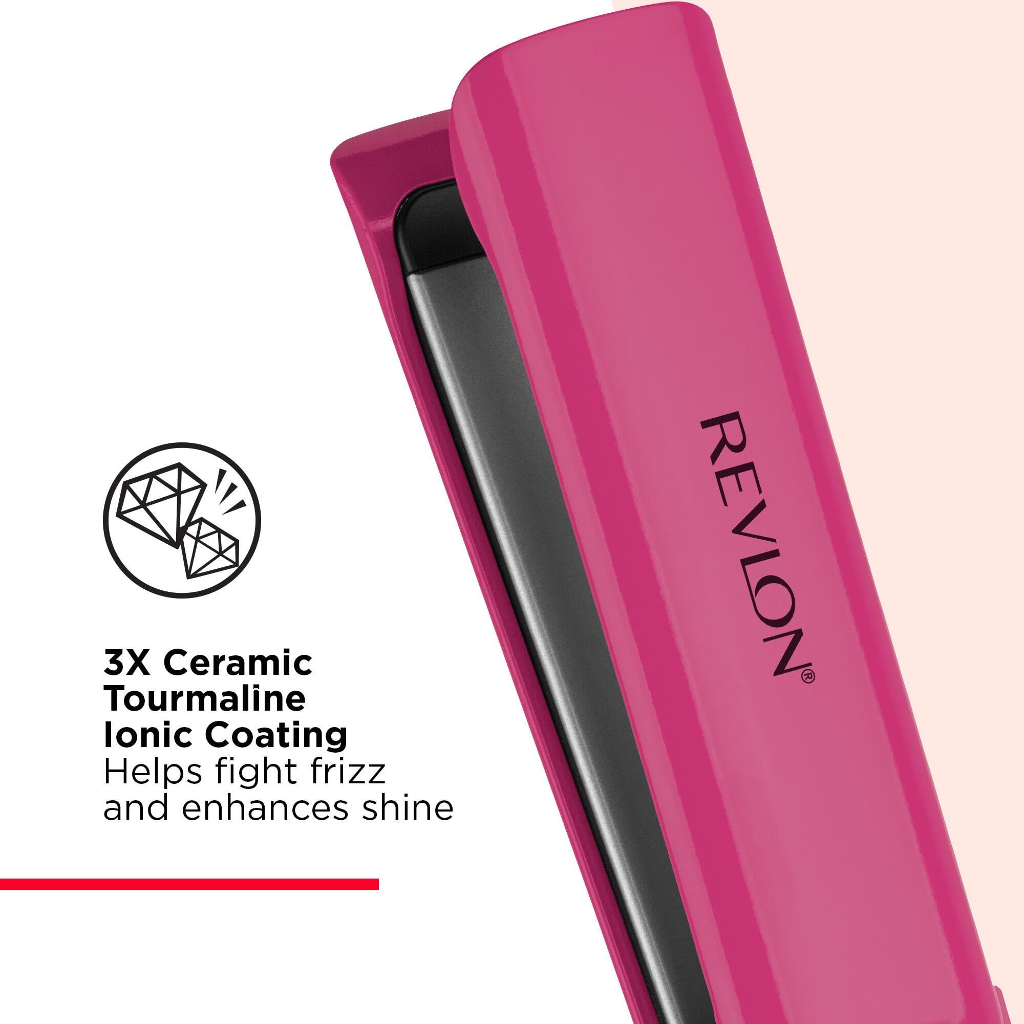 REVLON Smooth Brilliance True-Grip glide enables effortless straightening.