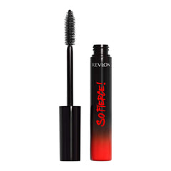 Revlon So Fierce Mascara wand close-up highlights precise bristles for clump-free length.