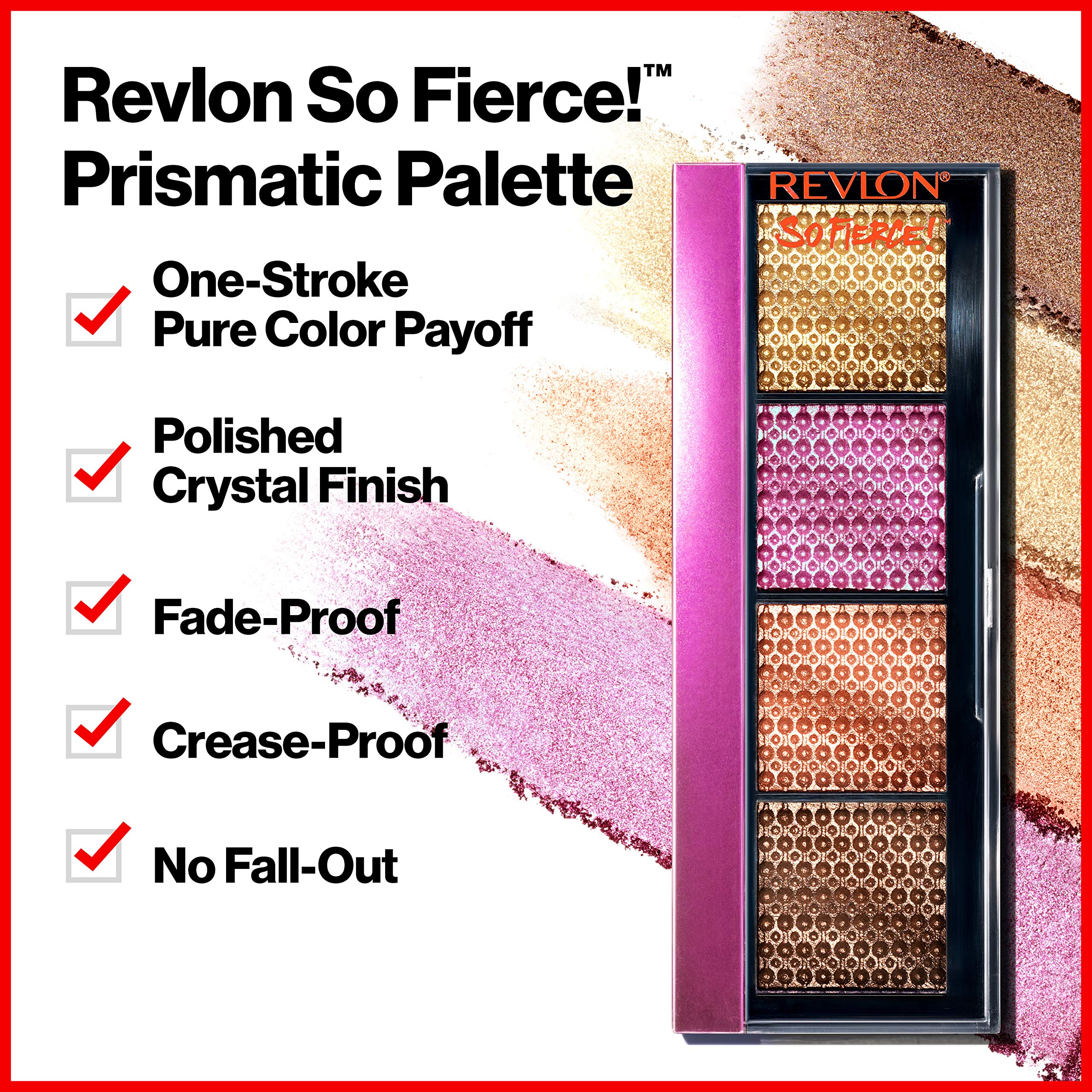 Revlon So Fierce Prismatic Eyeshadow Palette Tantrum application demonstrates blendable, crease-resistant color.