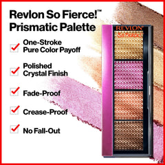 Revlon So Fierce Prismatic Eyeshadow Palette Tantrum application demonstrates blendable, crease-resistant color.
