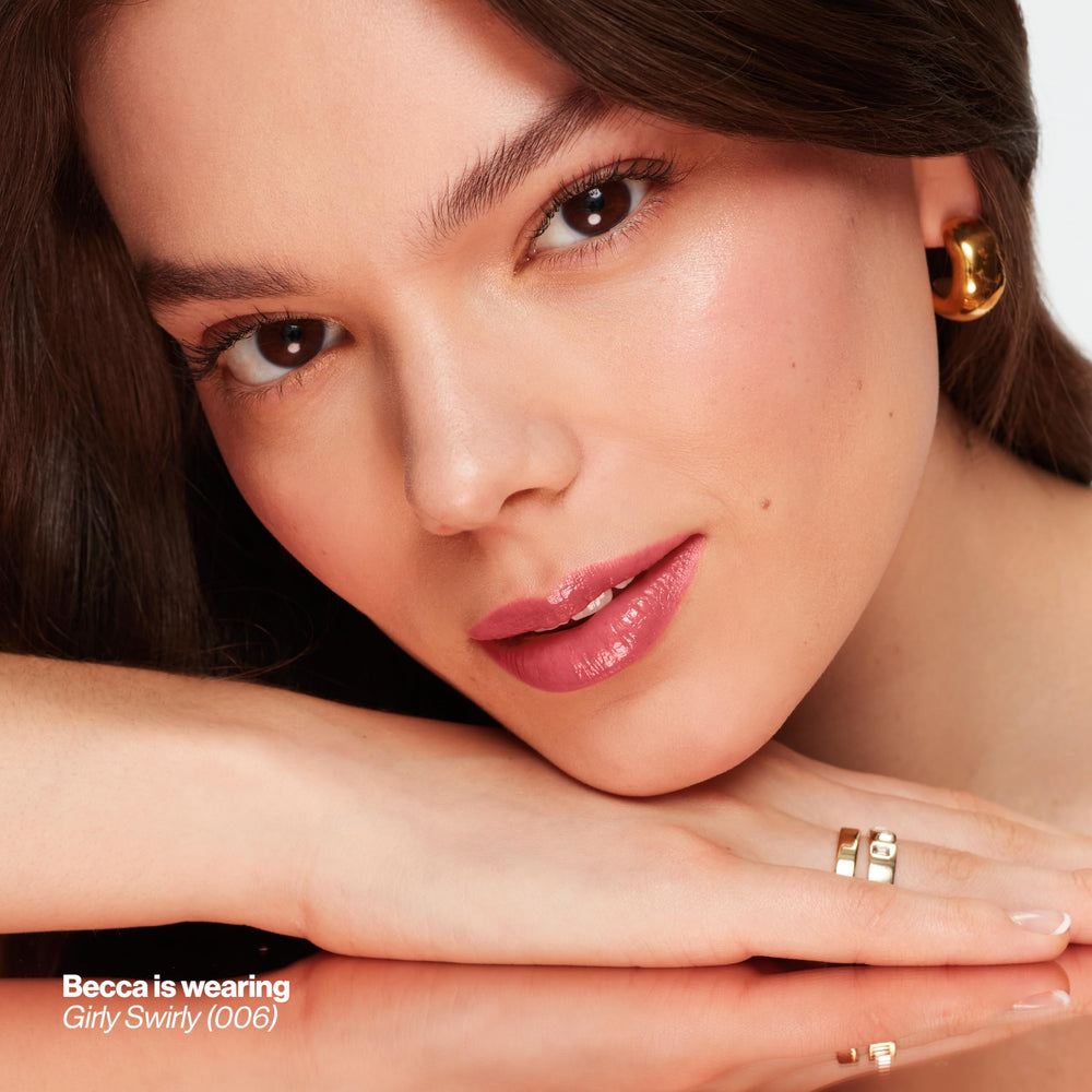 REVLON Glass Shine Balm application demo shows smooth glide and non-sticky feel.