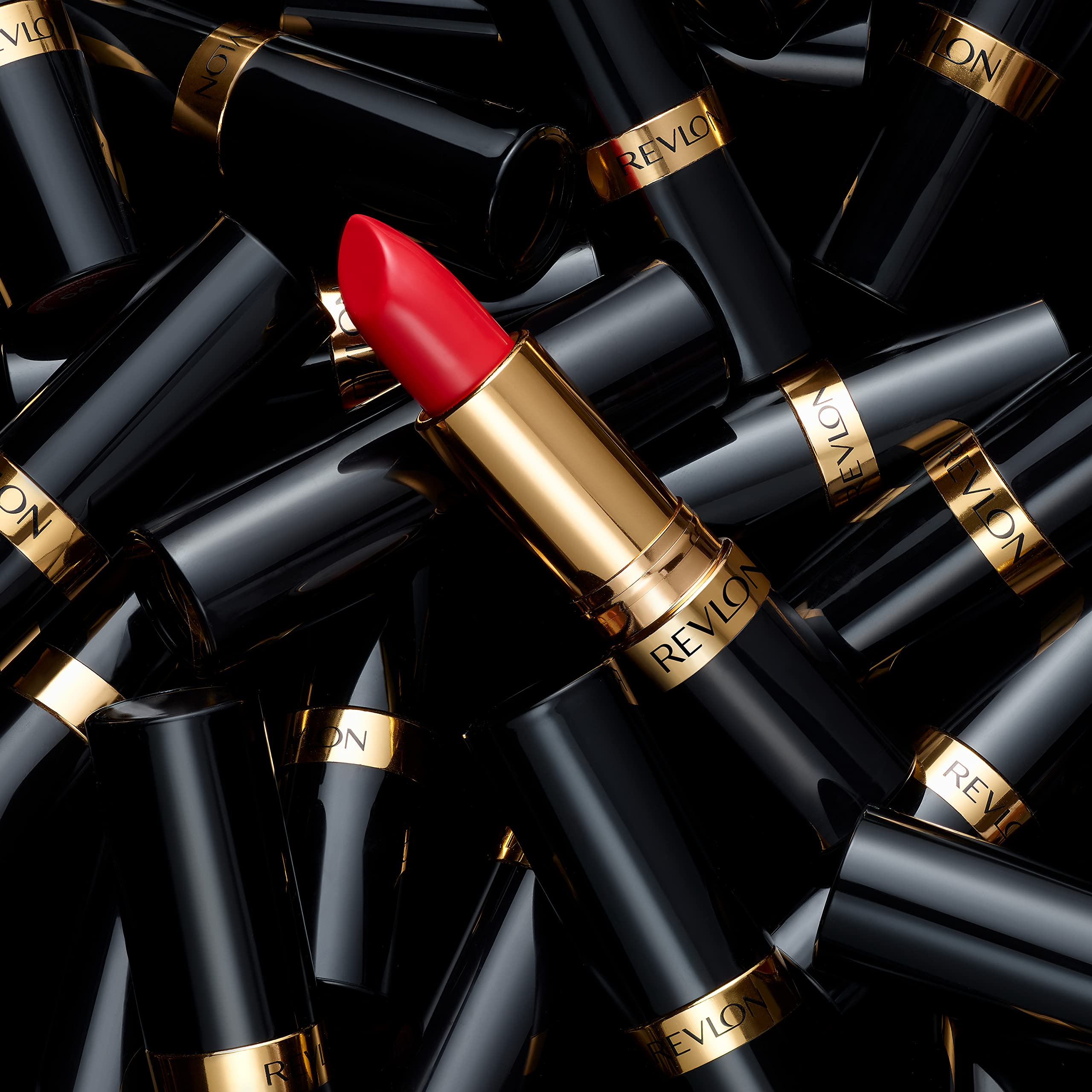 REVLON Super Lustrous Lipstick shade on lips with smooth, long-wearing finish.