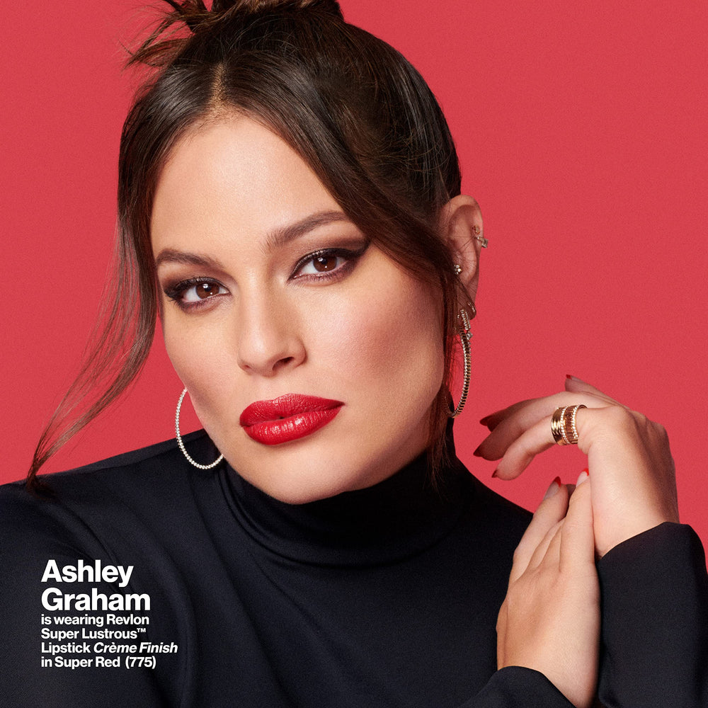REVLON Super Lustrous Lipstick Extra Spicy swatch reveals vibrant color for a bold look.