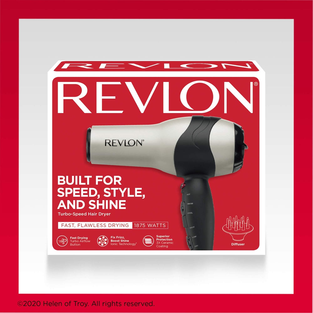 REVLON Turbo Hair Dryer soft-feel handle provides comfortable grip during styling.