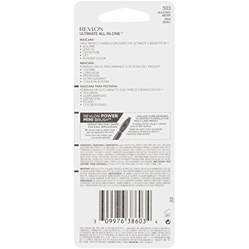 Revlon Ultimate All-In-One Mascara close-up of lashes with length lift and color