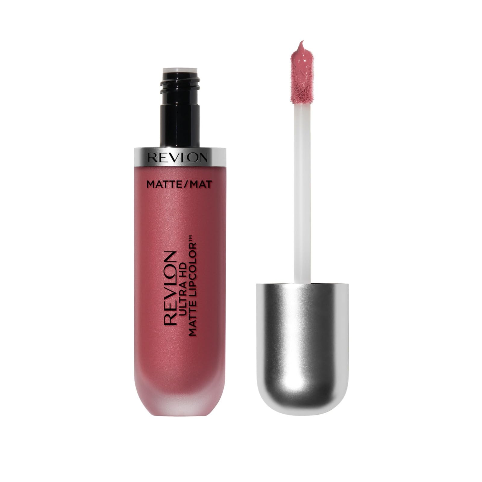 Revlon Ultra HD Matte Lipcolor Pink Devotion applicator close-up for easy, plush application.