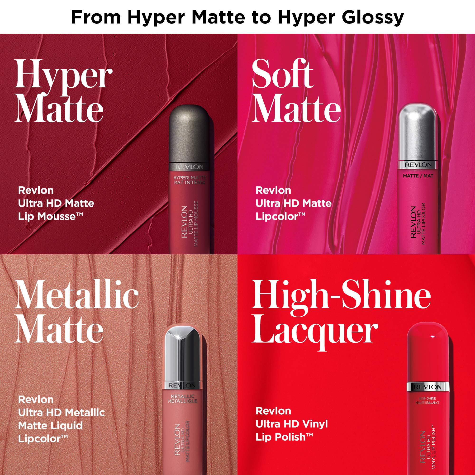 Revlon Ultra HD Matte Lipcolor wax-free gel formula delivers smooth, weightless color.
