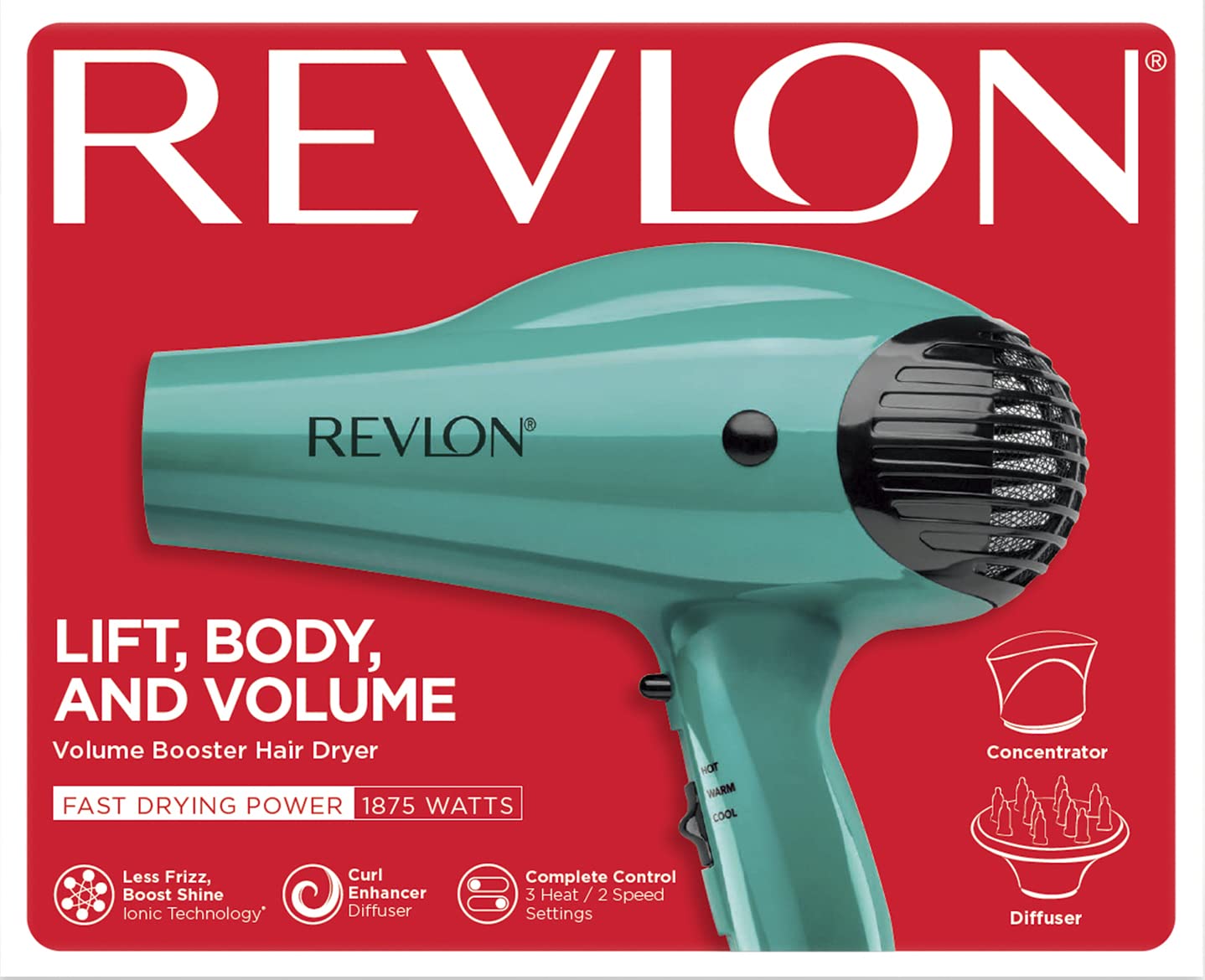 Revlon Volume Booster in-use shot highlights lift and body for everyday looks.