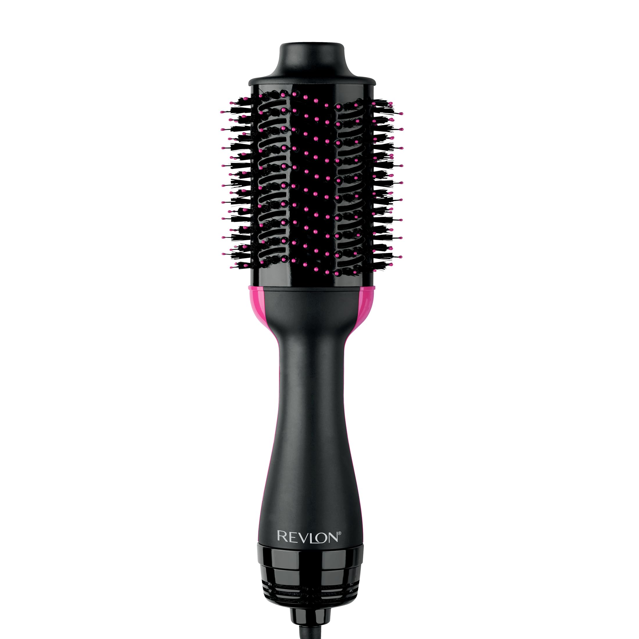 REVLON front view of the Volumizer in black showing sleek design and easy styling