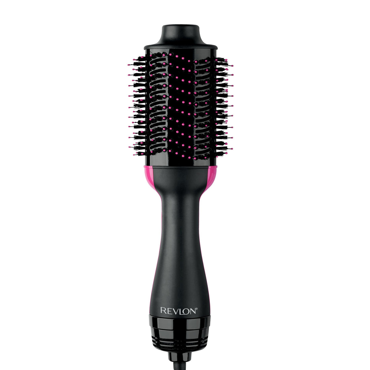 REVLON front view of the Volumizer in black showing sleek design and easy styling