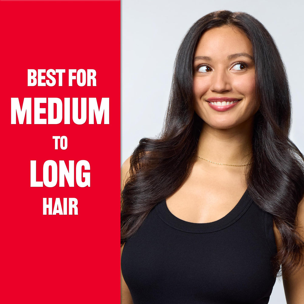 REVLON in use styling long hair to dry and volumize quickly on damp strands