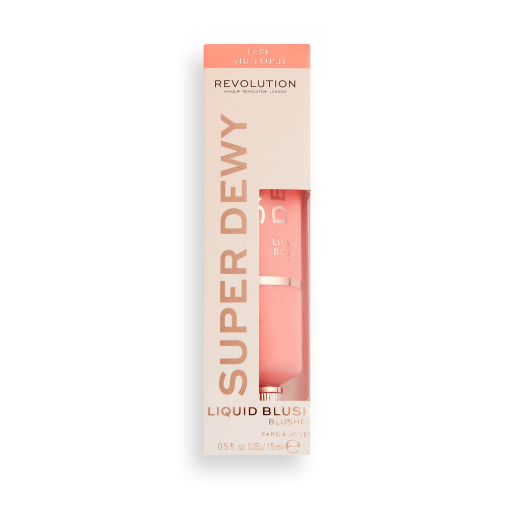 Revolution Beauty London Superdewy Liquid Blush You Got Me Blushing swatch offers muted rose warmth.