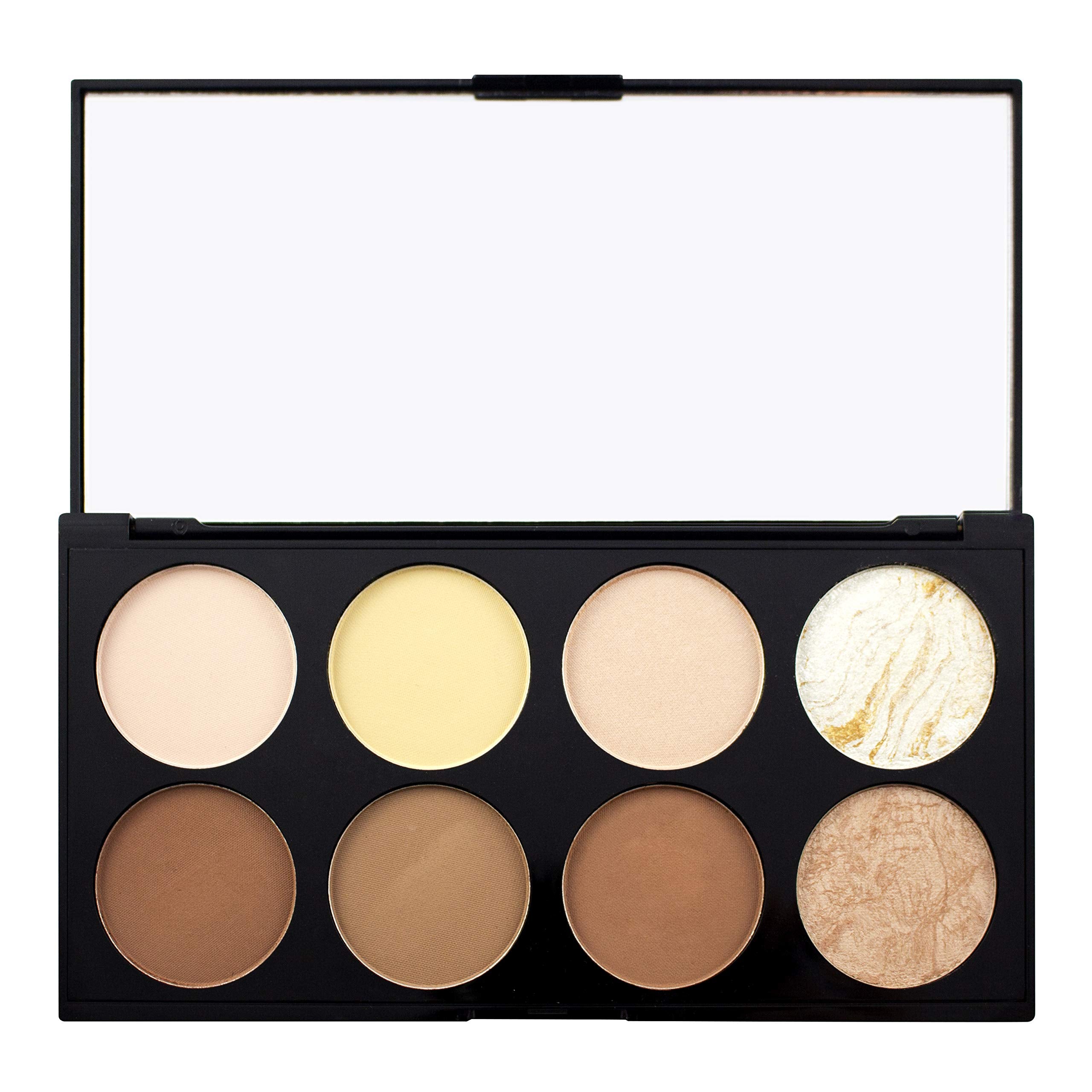 Revolution Beauty London Ultra Contour Palette macro shot of baked highlighters offering radiant glow