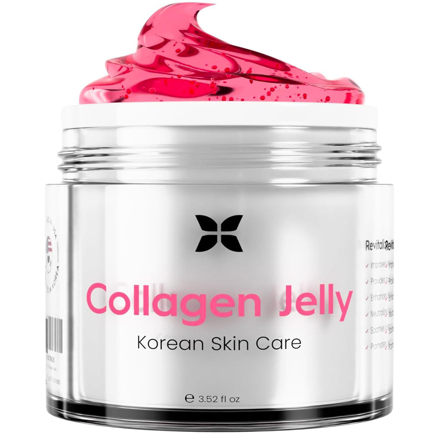 REVOMADIC REVO Collagen Jelly bottle closeup highlighting deep hydration and plumping benefits