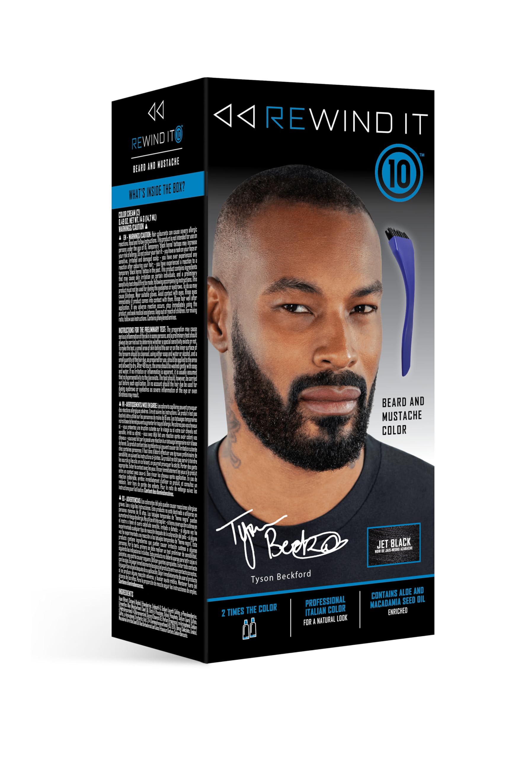 REWIND IT 10 jet black beard color application steps for precise results.