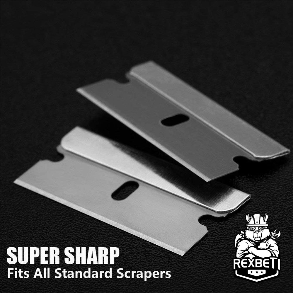 REXBETI box-cutter compatibility demonstrated with standard safety scrapers.