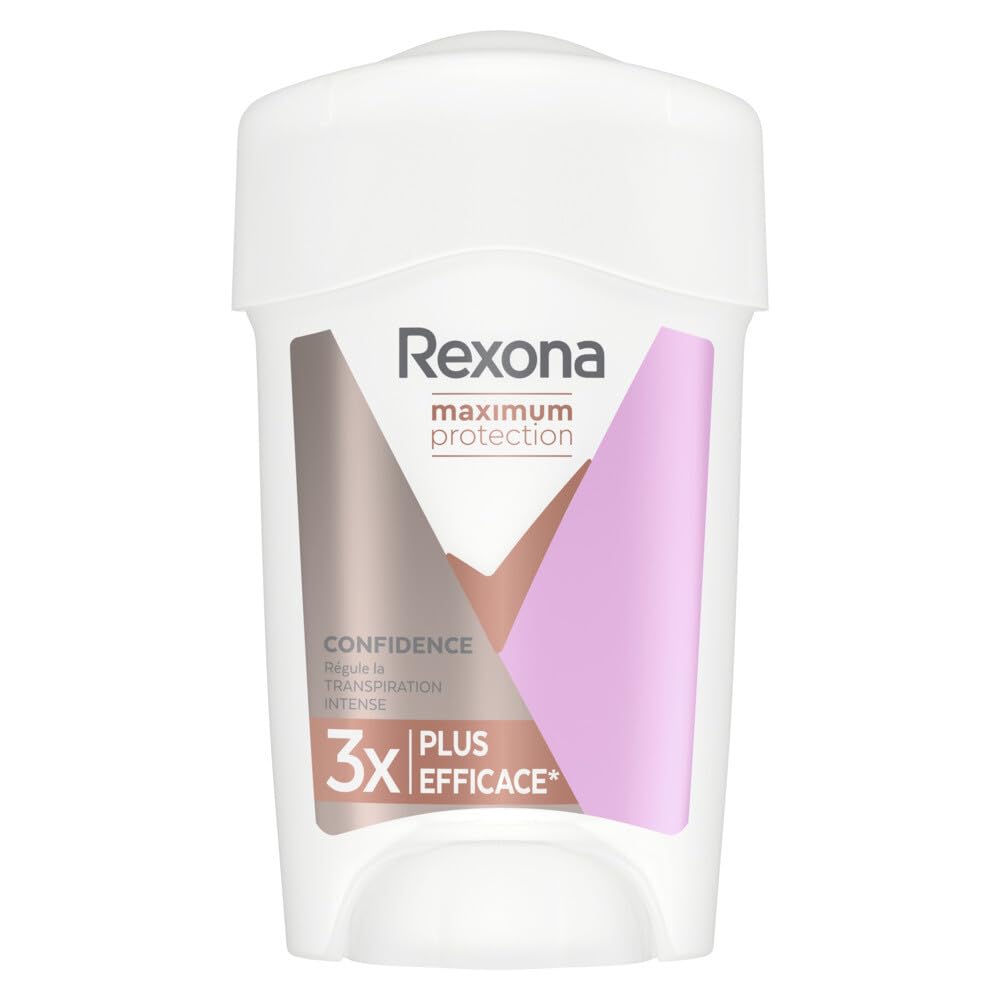 Rexona Maximum Protection Deodorant Cream packaging image shows 45ml stick for long-lasting confidence