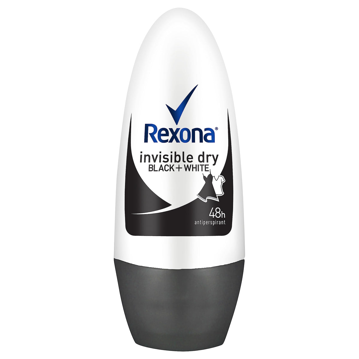 Rexona Women roll-on invisible-dry bottle demonstrates portable 50ml packaging for daily protection.