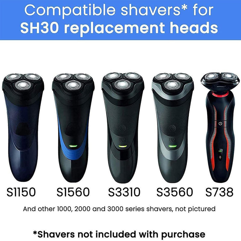 RF RollingFit SH30 head on Philips shaver highlights gentle skin protection.