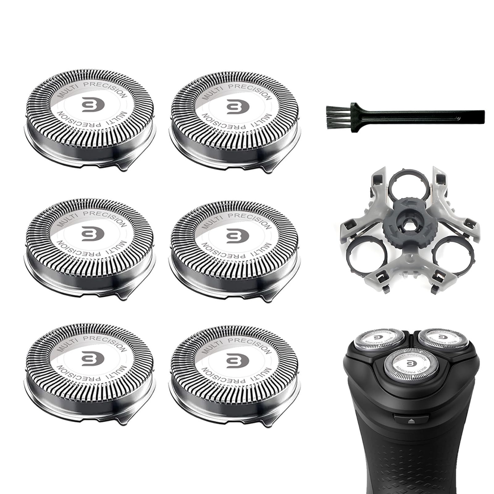 RF RollingFit SH30 heads closeup highlight durable blades for smooth, consistent shaves