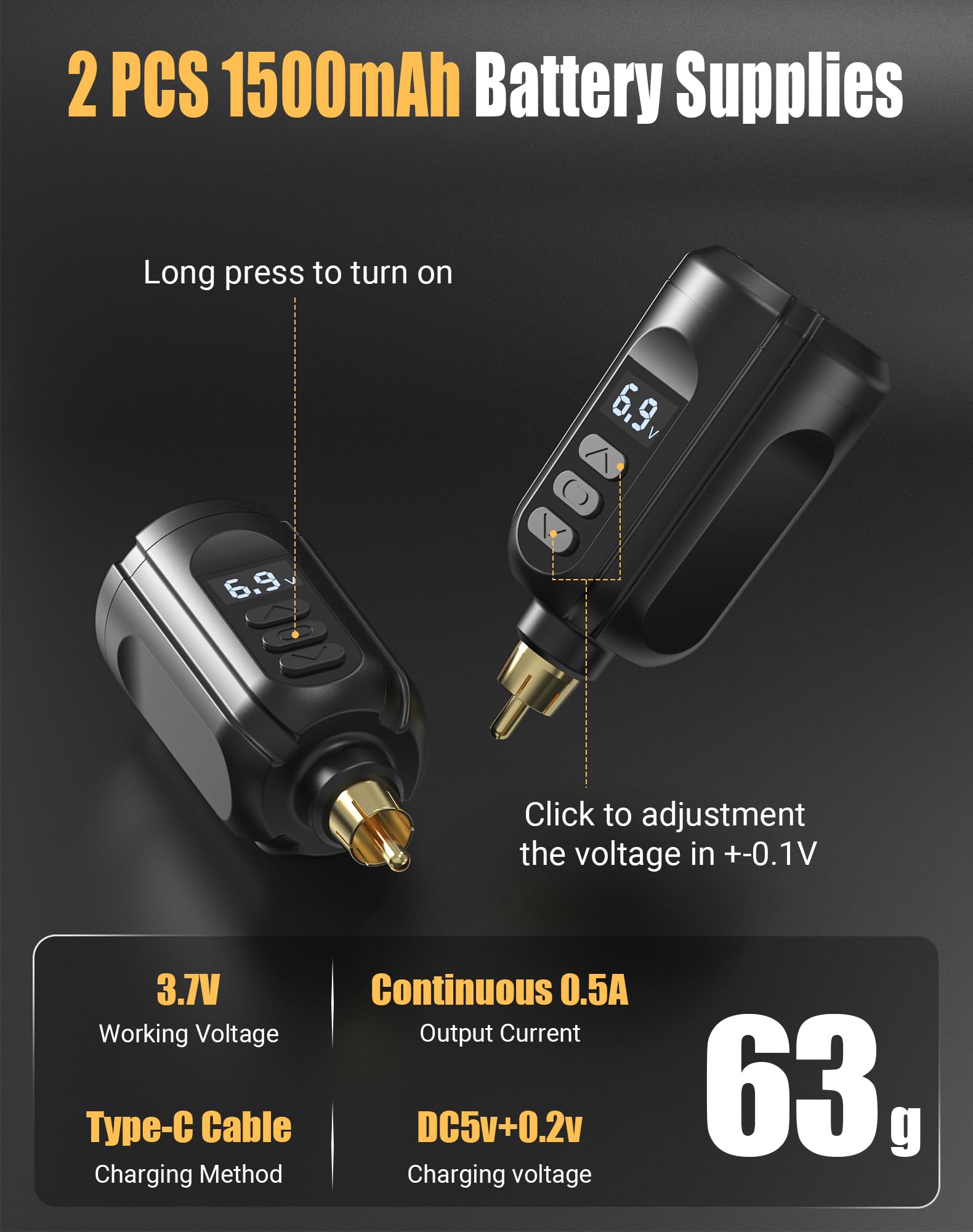 RHEIN RNP28 battery pack with dual 1500mAh for uninterrupted sessions