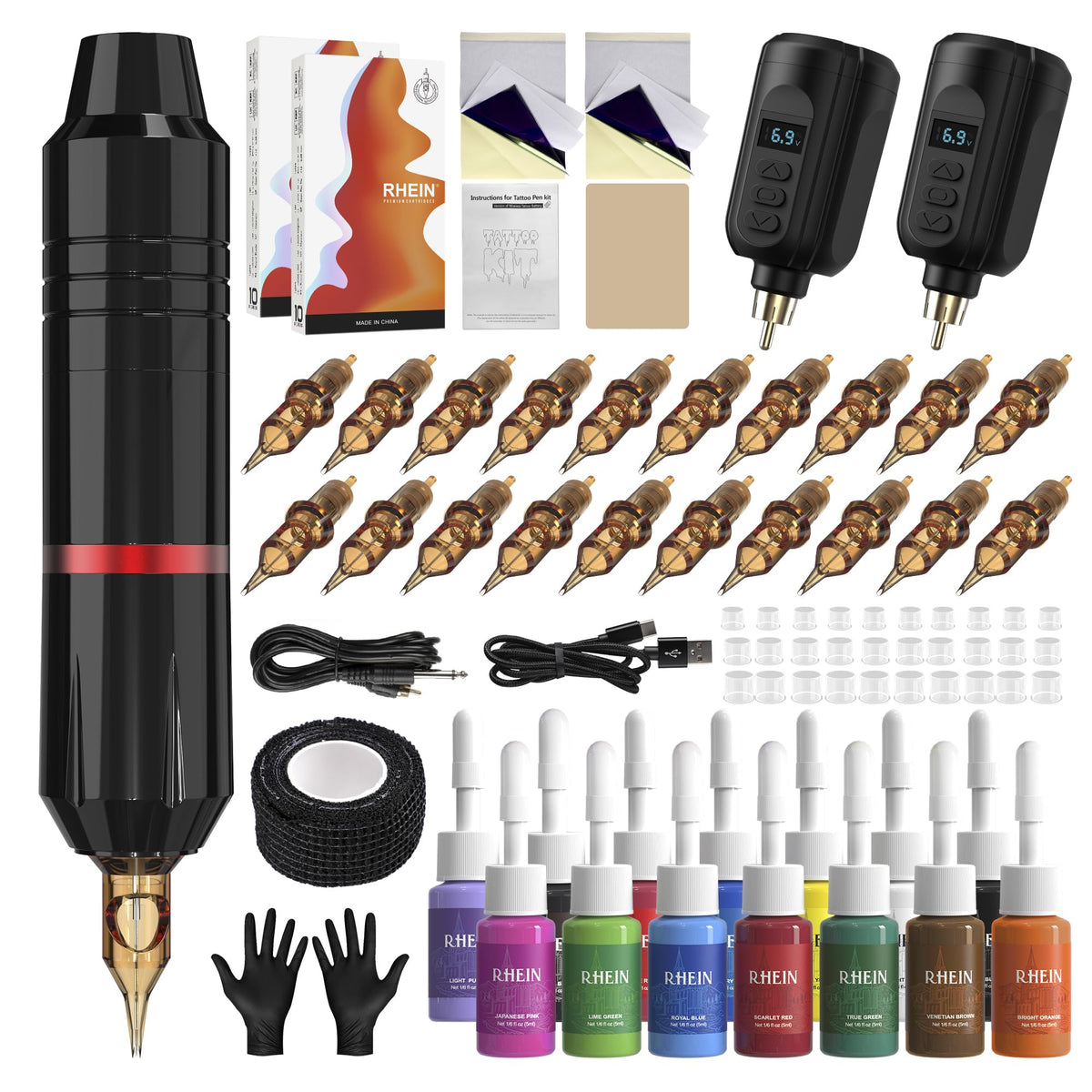 RHEIN RNP28 wireless tattoo pen for portable on-site sessions