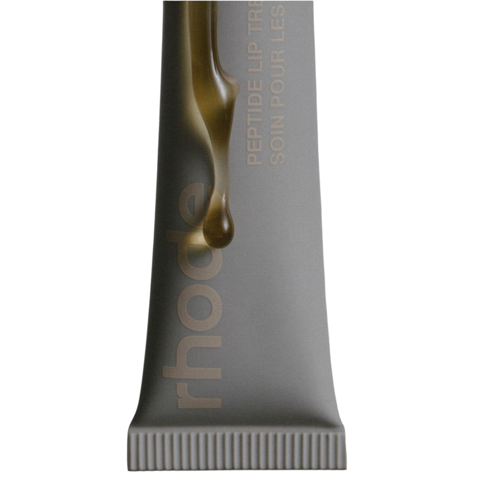 Rhode Salted Carmel Lip Treatment applied for a soft-gloss finish.