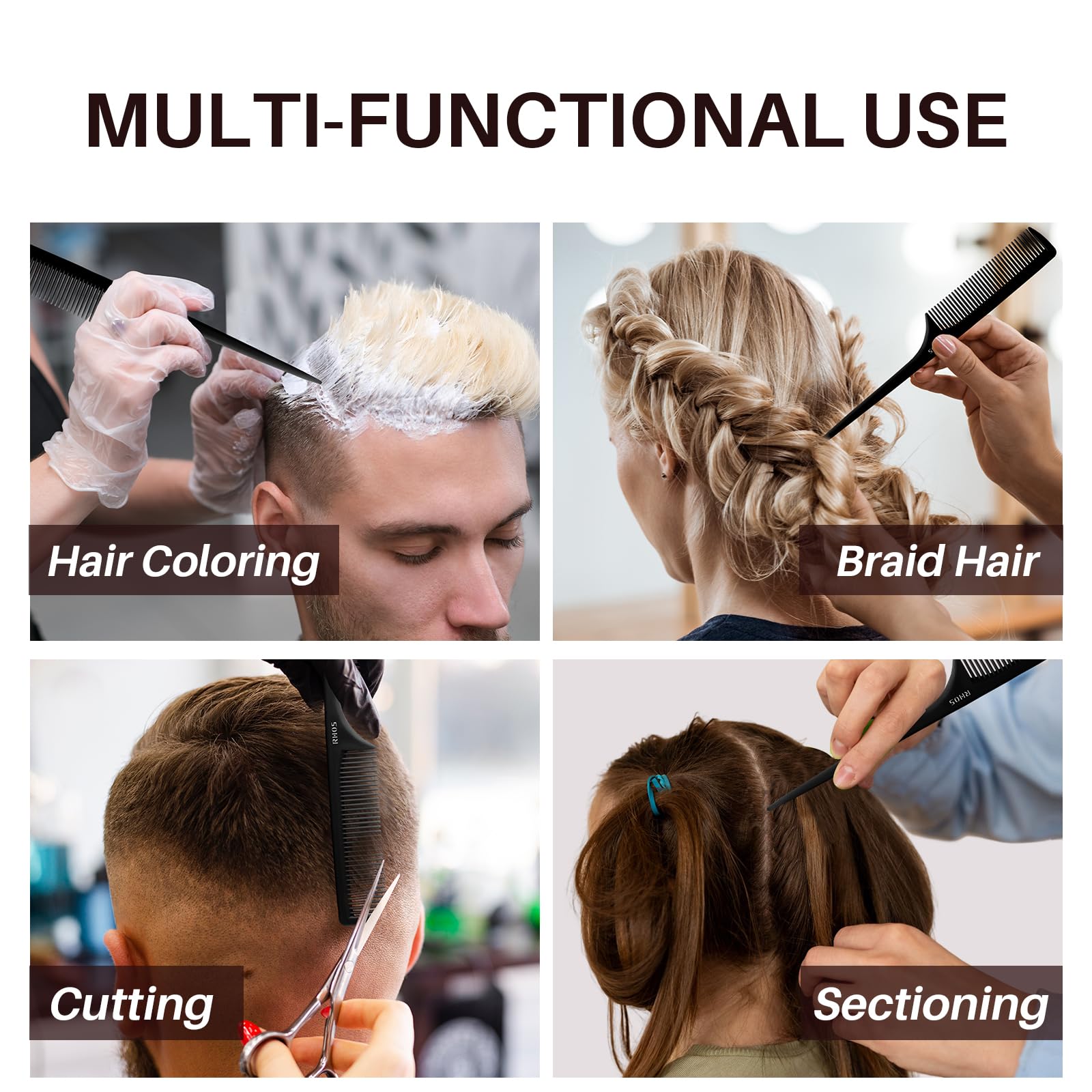 RHOS ABS-material comb for durable daily styling.