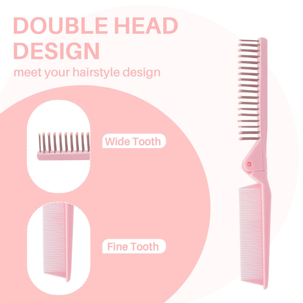 RHOS double-headed detangler teeth closeup showing versatile design for hair types
