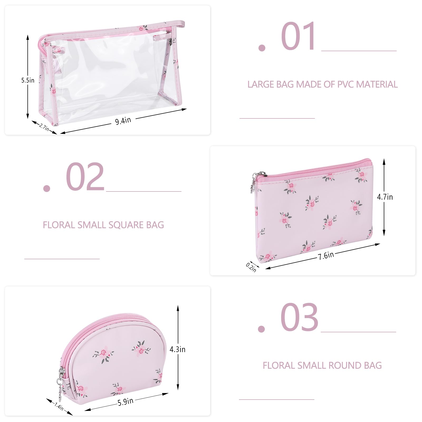 Richeart compact travel toiletry bag fits in carry on and purse