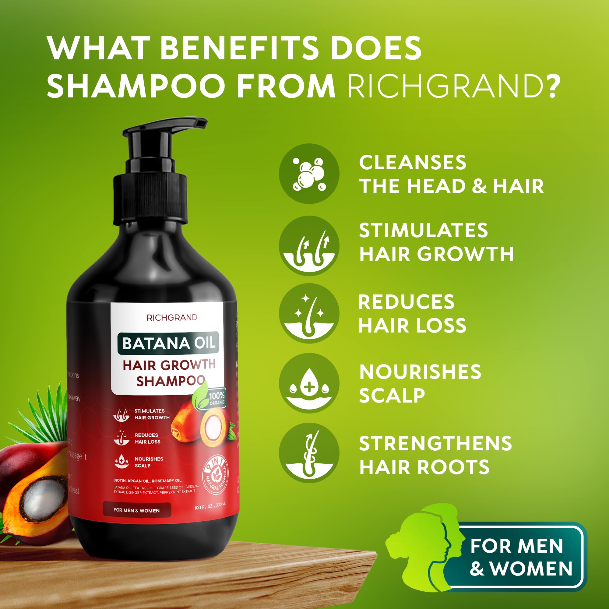 RICHGRAND Batana Oil Shampoo after-use hair texture looks silky