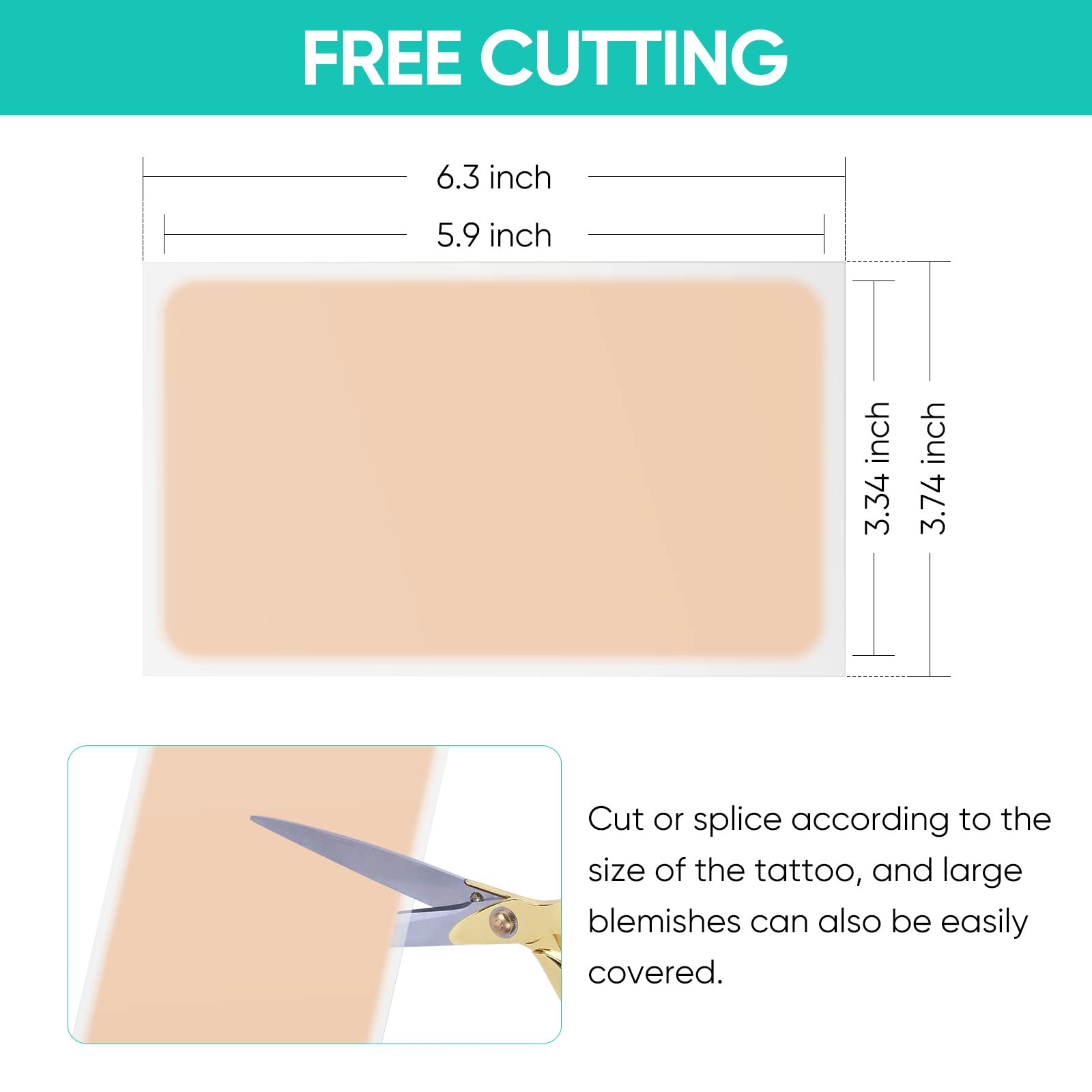 Richie House tattoo cover up patch breathable material keeps skin comfortable.