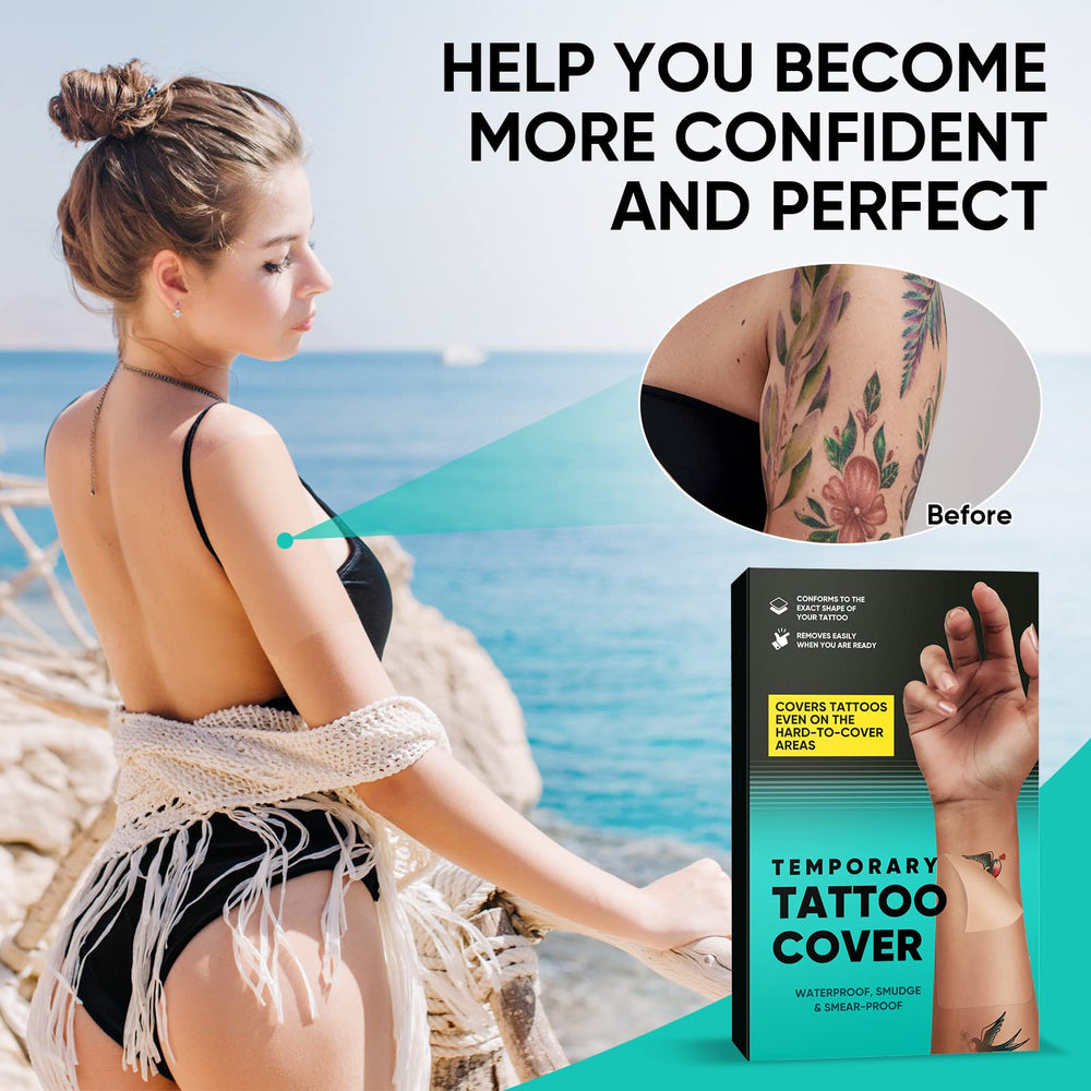 Richie House tattoo cover up patch on skin blends naturally for discreet concealment.
