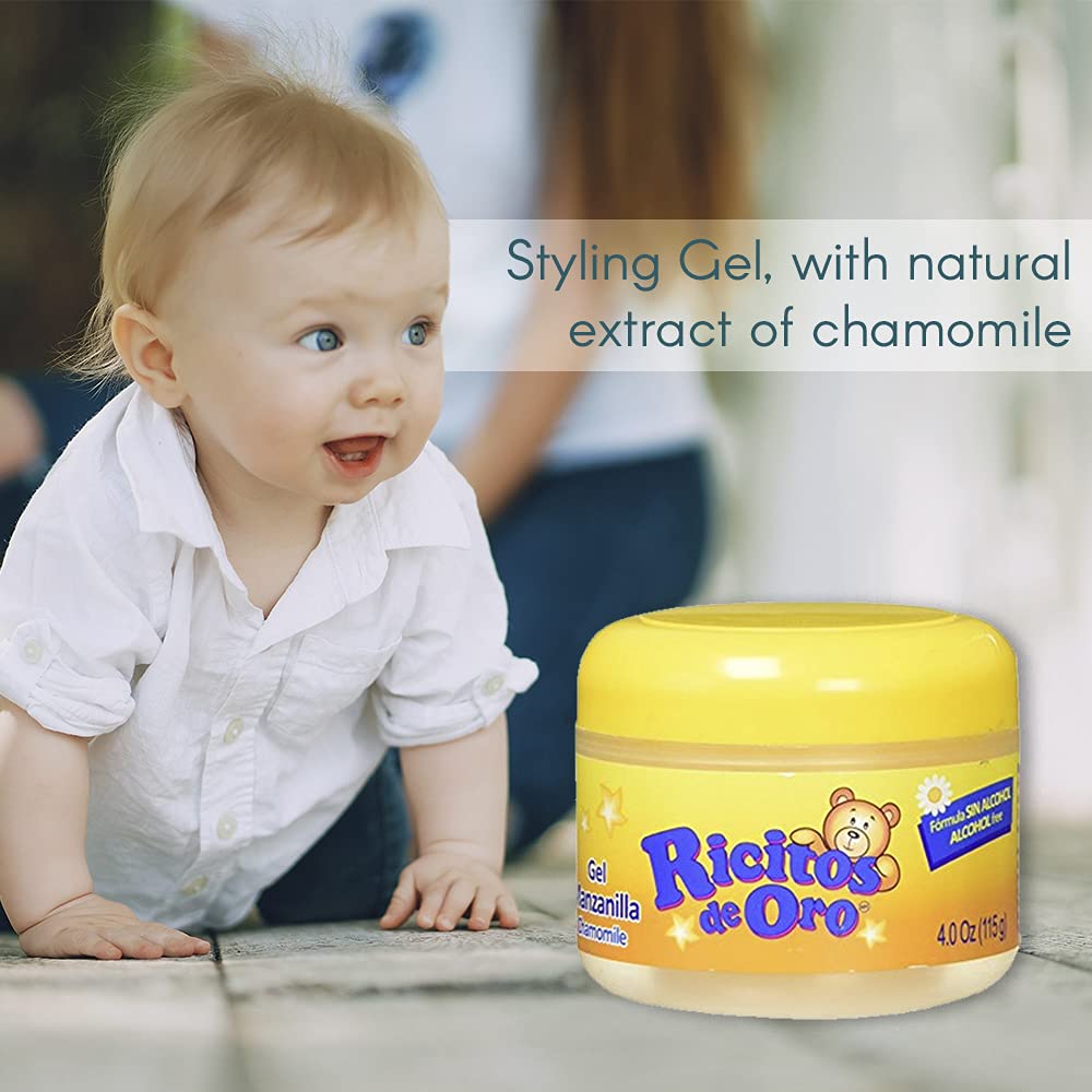Ricitos de Oro Chamomile Styling Gel six-pack box suggests value and easy storage.