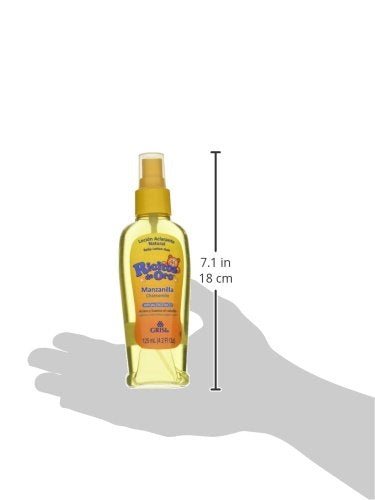 Ricitos de Oro Clarifying Lotion Chamomile Goldilocks 125 ml packaging emphasizes alcohol-free, hypoallergenic formula.