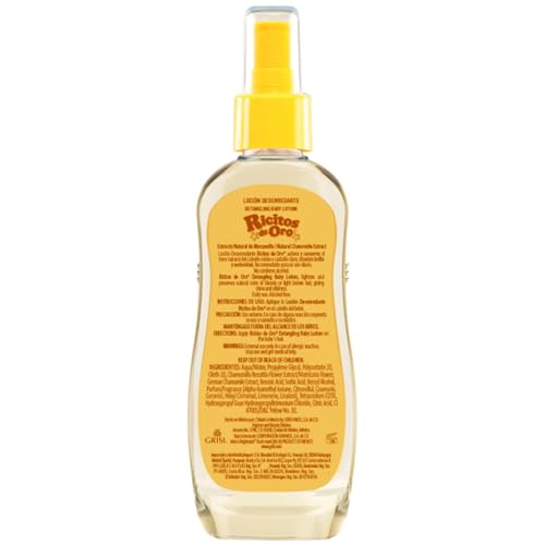 Ricitos de Oro Clarifying Lotion Chamomile Goldilocks 125 ml swatch on hair highlights natural tone.