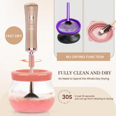 RICRIS spinner at high speed highlights rapid drying for tool-ready brushes.