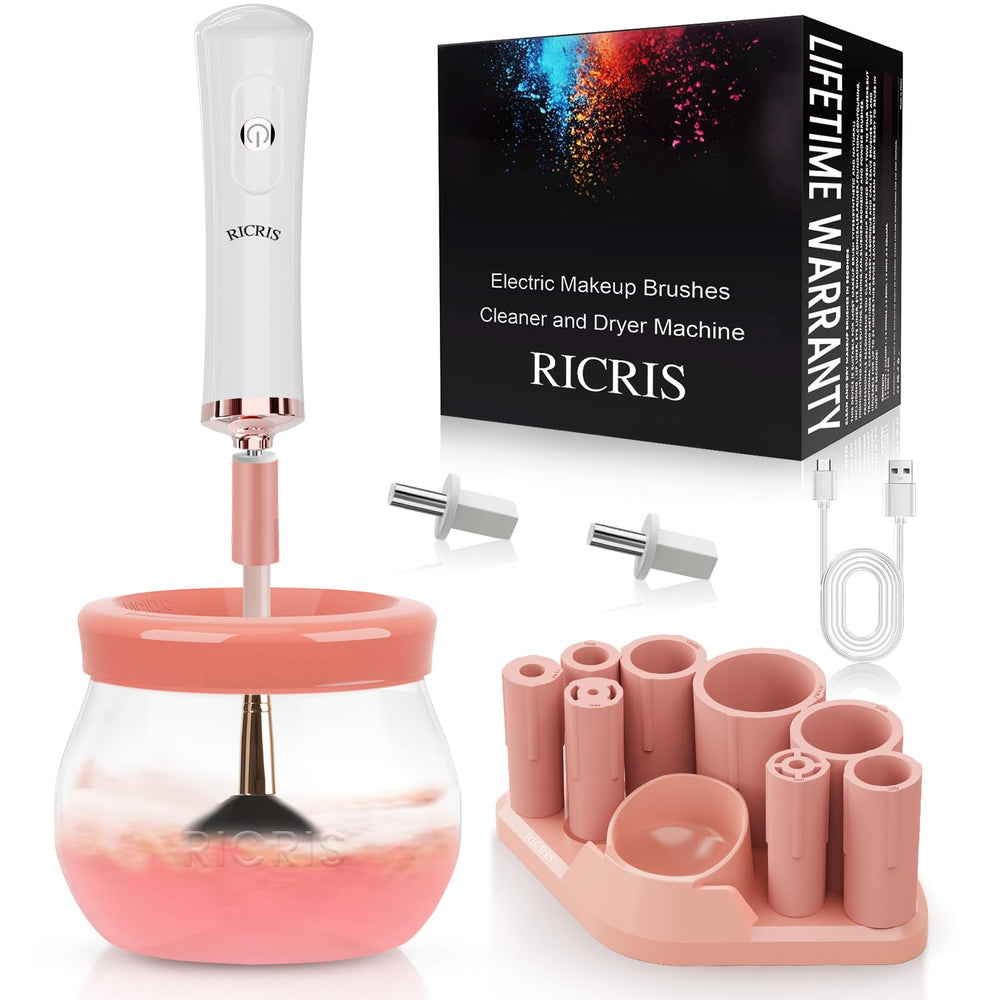 RICRIS electric makeup brush cleaner spinner bowl for quick cleaning action