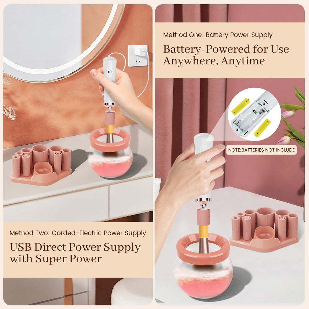 RICRIS two-power supply options USB and battery enable on-the-go cleaning