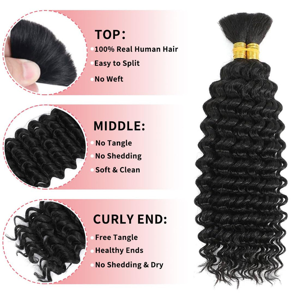 RICROF 12A Brazilian virgin braiding hair, 110g, two bundles, full-volume looks