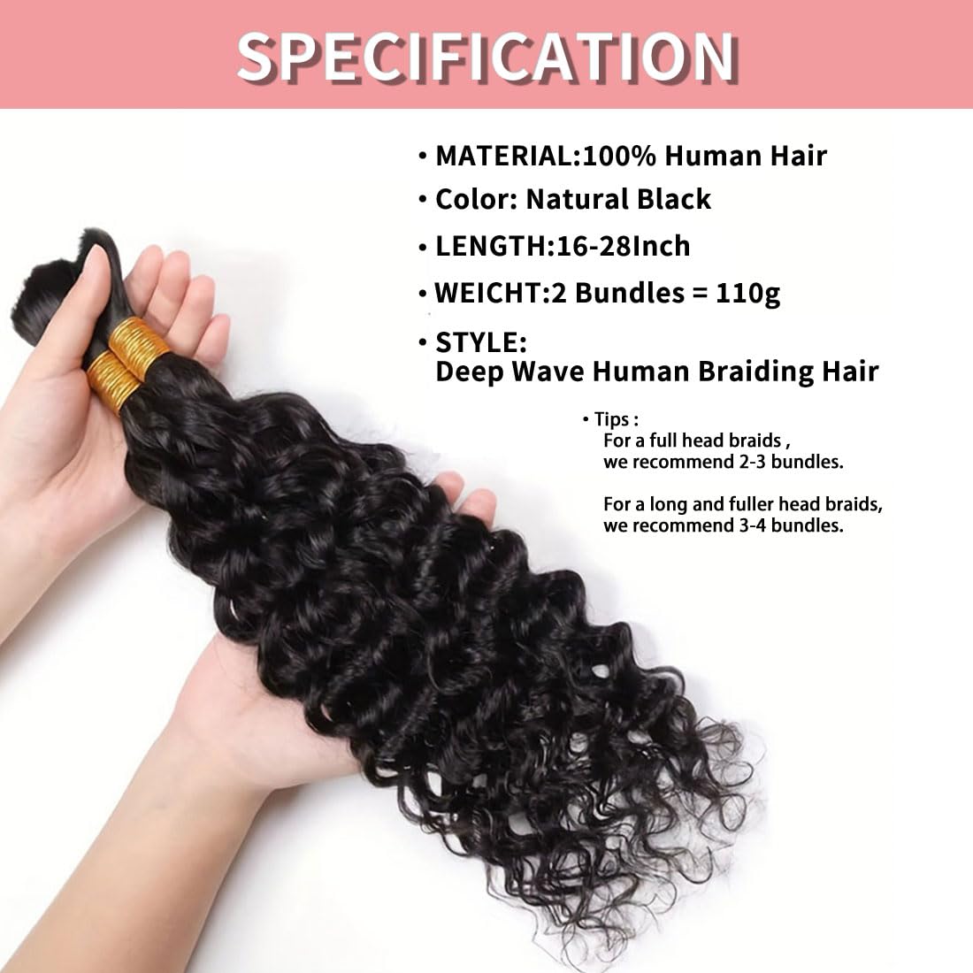 RICROF boho curly hair close-up, soft, tangle-free texture for easy styling