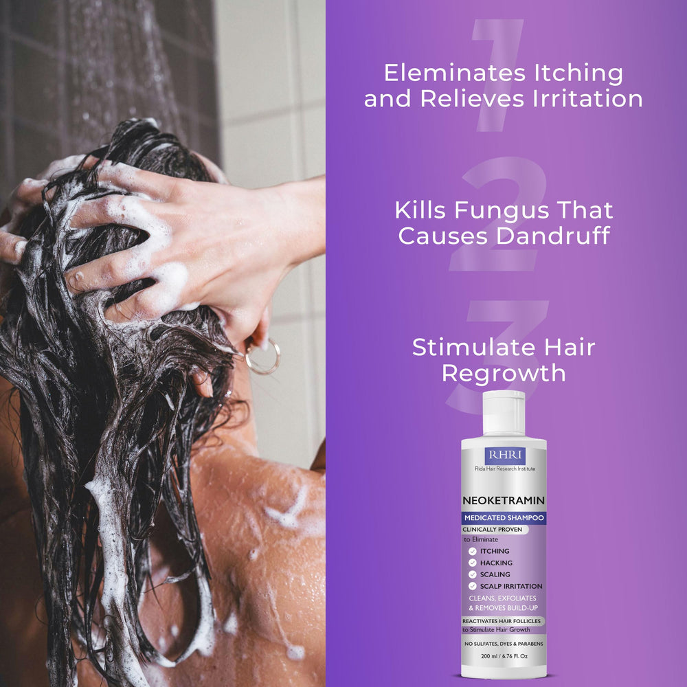 Rida Hair product packaging on shelf suggests easy everyday scalp care