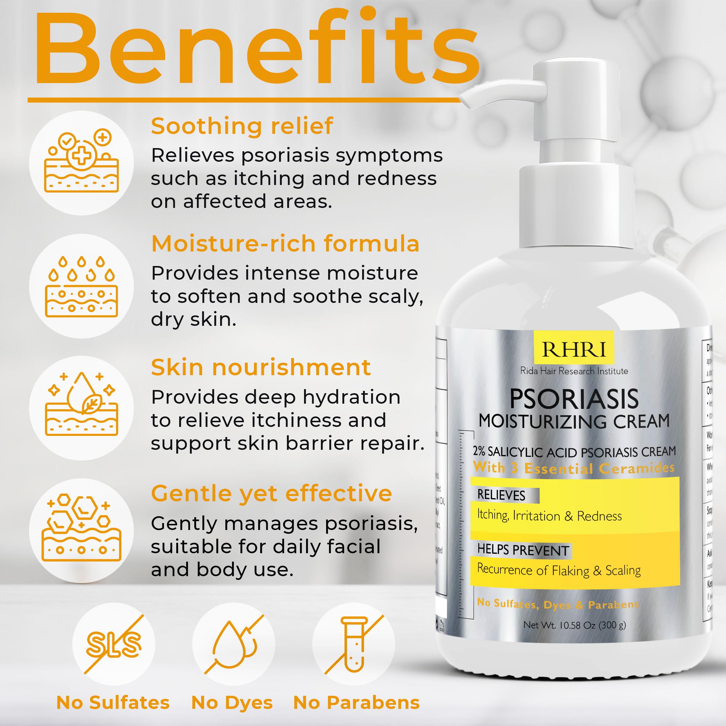 Rida Hair Psoriasis Cream texture spread across skin for calm itching