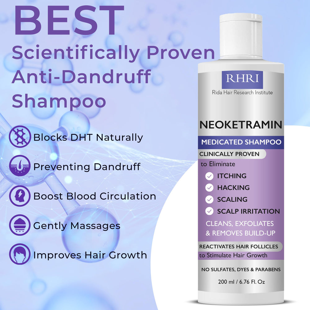 Rida Hair shampoo lather on hair demonstrates cleansing action for dry scalp