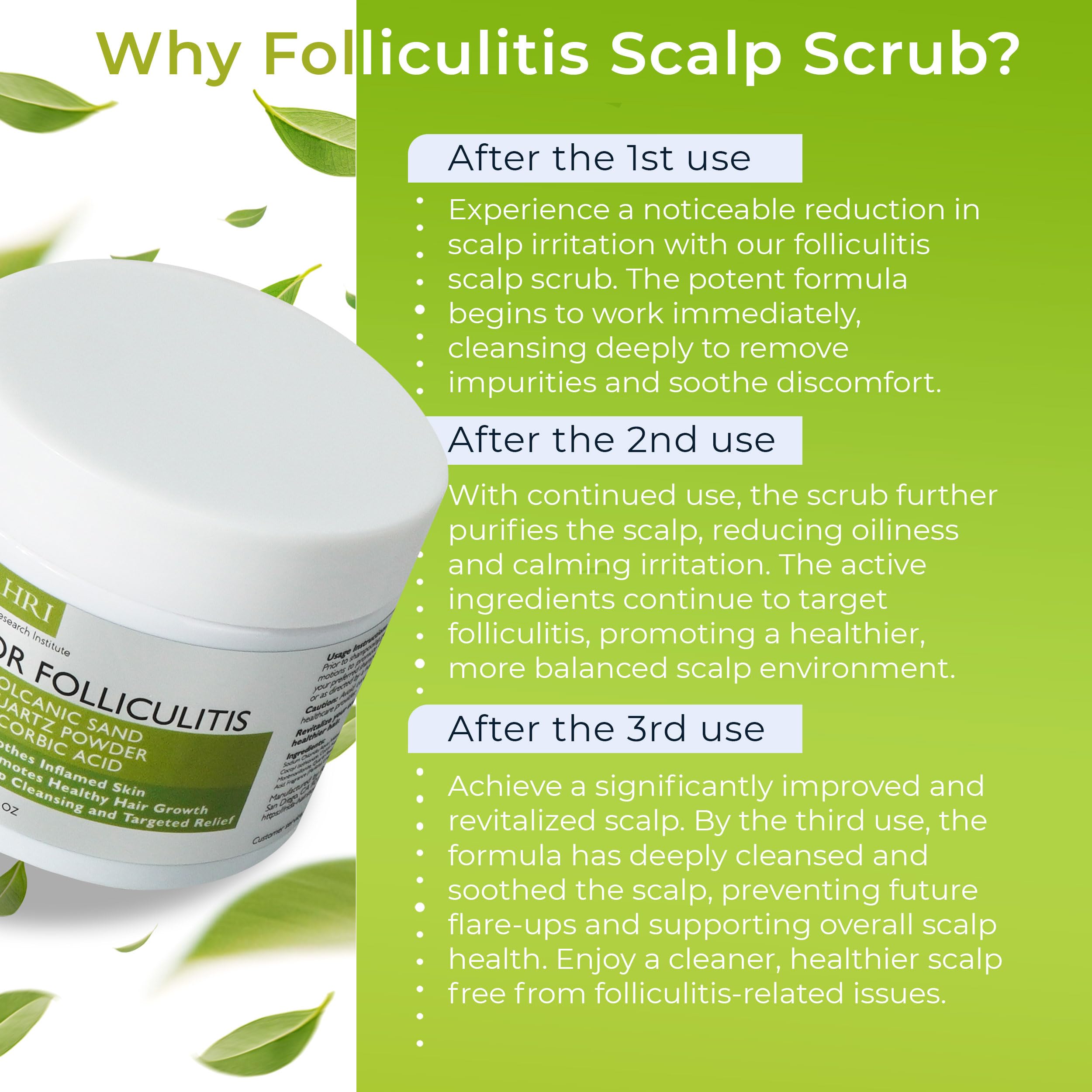 Rida Hair Scalp Scrub tea tree oil drops soothe irritation and purify scalp.
